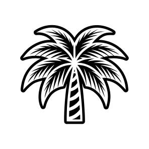Palm Tropical, Nature, Tree, Plant, Botanical,,simple Icon icon