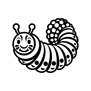 Caterpillar Mascot, Larva, Insect, Specie, Creature,flat icon