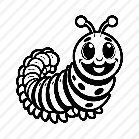 Caterpillar Mascot, Larva, Insect, Specie, Creature,icons preview