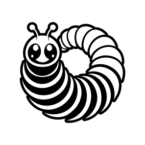 Grub Logo, Larva, Insect, Specie, Caterpillar Mascot icon