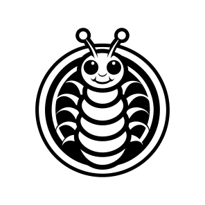 Grub Logo, Larva, Insect, Specie, Caterpillar Mascot,simple Icon icon