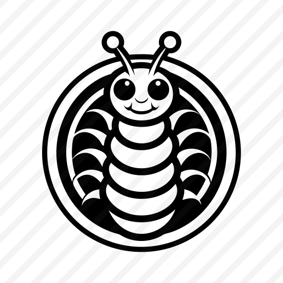 Grub Logo, Larva, Insect, Specie, Caterpillar Mascot,simple Icon preview