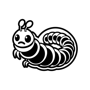 Larva, Insect Logo, Specie, Caterpillar Mascot, Creature,vector icon