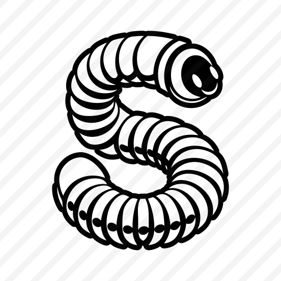 Larva Mascot, Insect, Specie, Caterpillar Mascot, Creature,flat preview