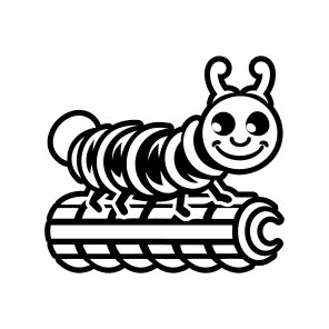Larva Mascot, Insect, Specie, Caterpillar Mascot, Creature,icons icon