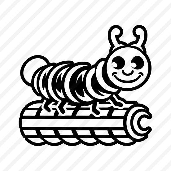 Larva Mascot, Insect, Specie, Caterpillar Mascot, Creature,icons preview