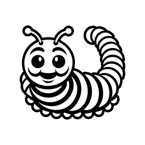 Larva Symbol, Insect, Specie, Caterpillar Mascot, Creature,vector icon