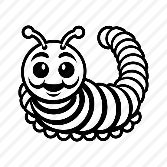 Larva Symbol, Insect, Specie, Caterpillar Mascot, Creature,vector preview