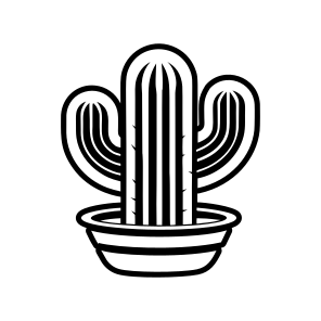 Thorny Plant, Cactoid, Cactus, Leaf, Nature,,vector icon