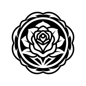 Rose Flower, Floral, Petals, Nature, Plant,flat icon