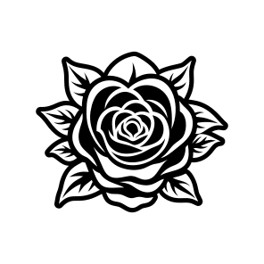 Rose, Flower Symbol, Floral, Petals, Nature,,vector icon