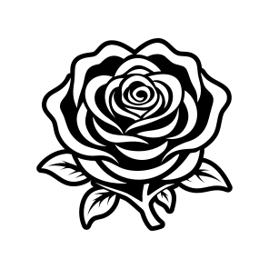 Rose Symbol, Flower, Floral, Petals, Nature,,simple Icon icon