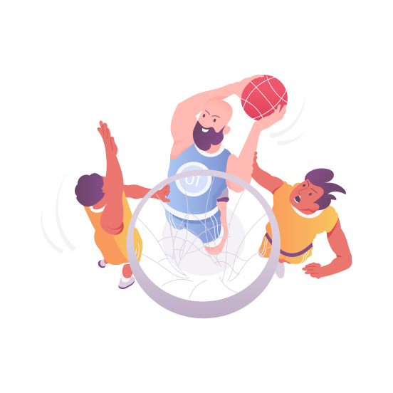 Basketball Match, Players, Sport, Game, Match illustration