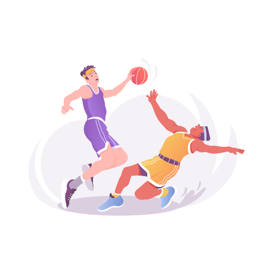 Basketball Players, Athletes, Match, Game, Sport illustration