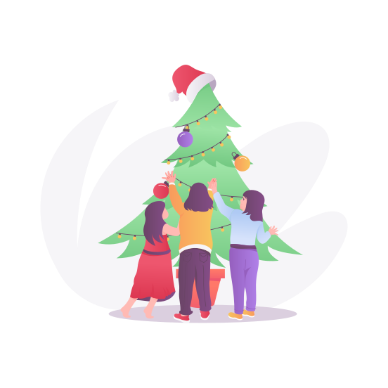 Christmas Tree, Decorations, Ornaments, Baubles, Celebration illustration