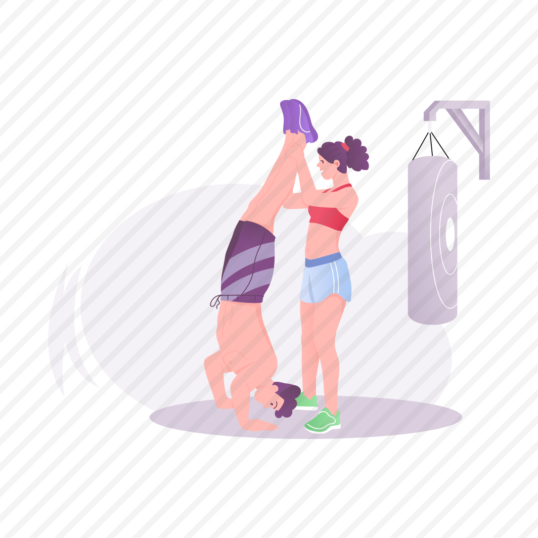 Couple Training, Gym Partner, Handstand, Fitness, Exercise preview
