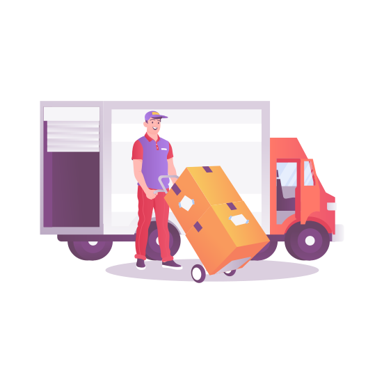 Courier Delivery, Dispatch, Shipping, Parcel, Package illustration