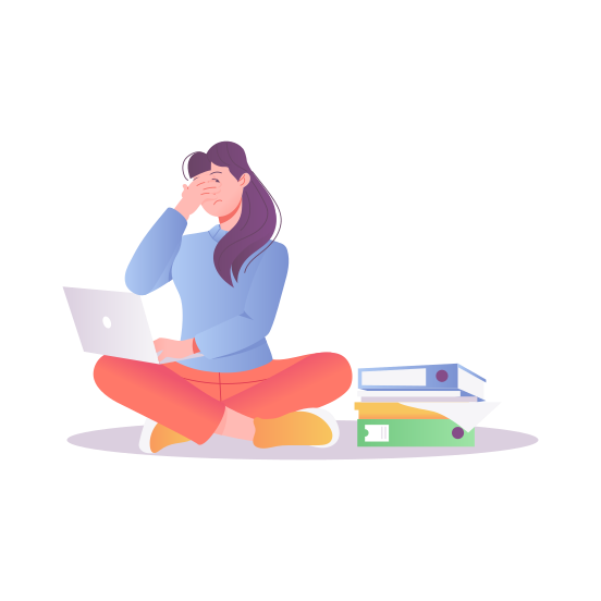 Crying Woman, Depressed, Exhausted, Tired, Unemployed illustration