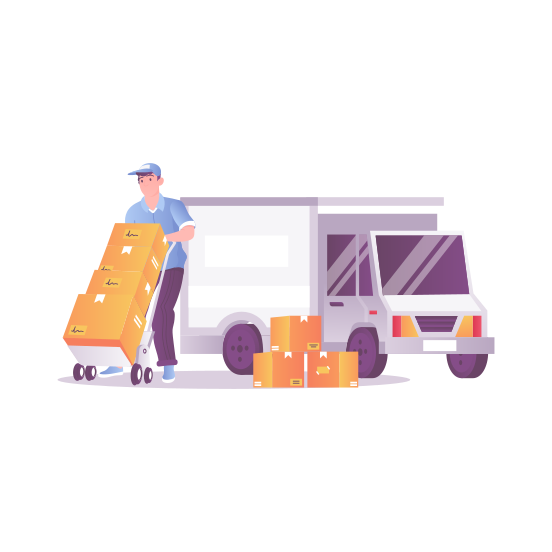 Delivery Service, Courier, Dispatch, Shipping, Parcels illustration