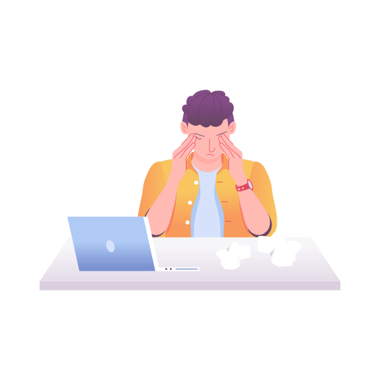 Despair, Stressed, Depressed, Dishearten, Sad illustration