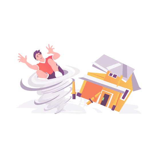 Destruction, Natural Disaster, Tornado, Cyclone, Hurricane illustration