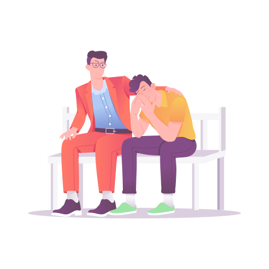 Empathy, Sympathy, Condolence, Crying, Kindness illustration