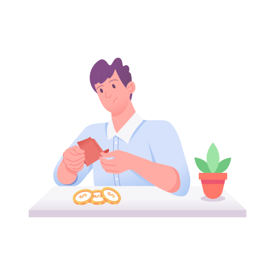 Financial Crisis, Wallet, Budget, Money, Currency illustration