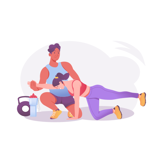 Fitness Couple, Exercise, Fitness, Training, Gym illustration