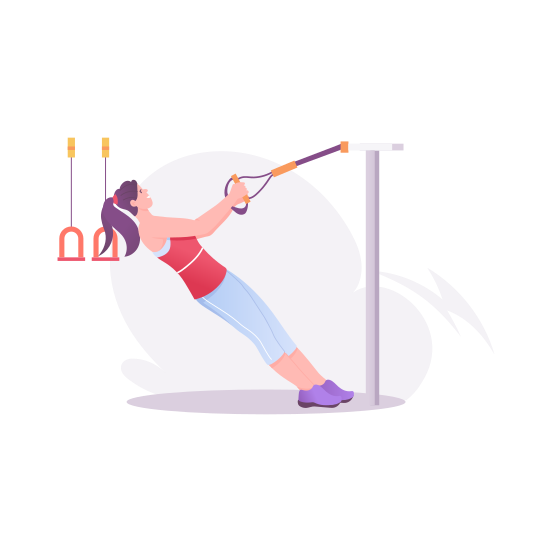 Fitness Straps, Exercise, Workout, Gym, Training illustration