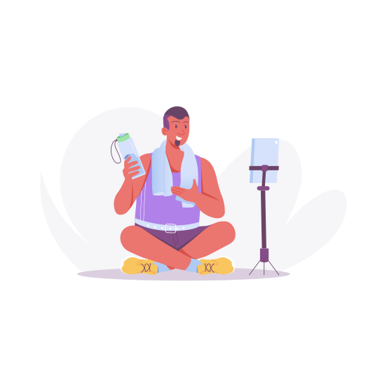 Fitness Vlogger, Trainer, Influencer, Video, Recording illustration