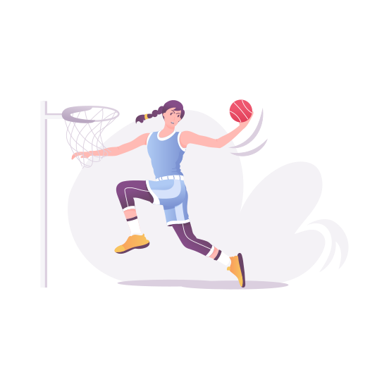 Girl Basketball, Basketball Court, Game, Sport, Athlete illustration