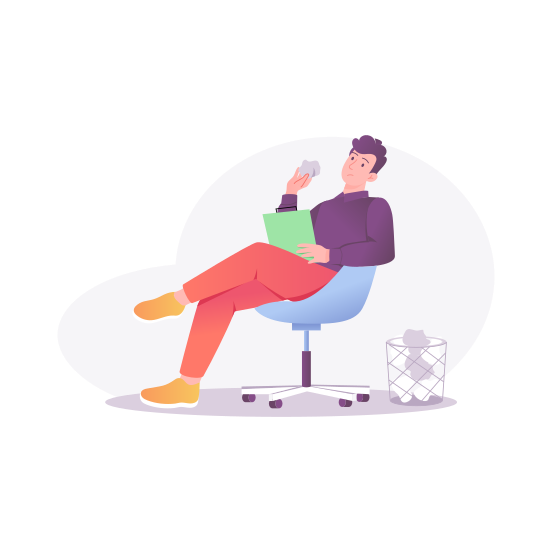 Idle Man, Lazy, Thinking, Unemployed, Sitting illustration