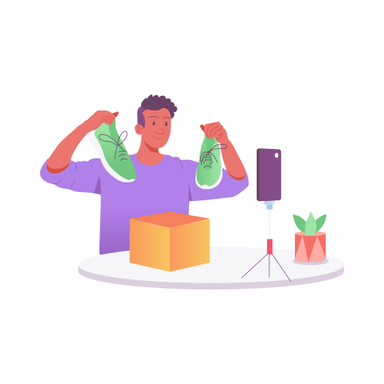 Influencer, Branding, Video, Recording, Vlogger illustration