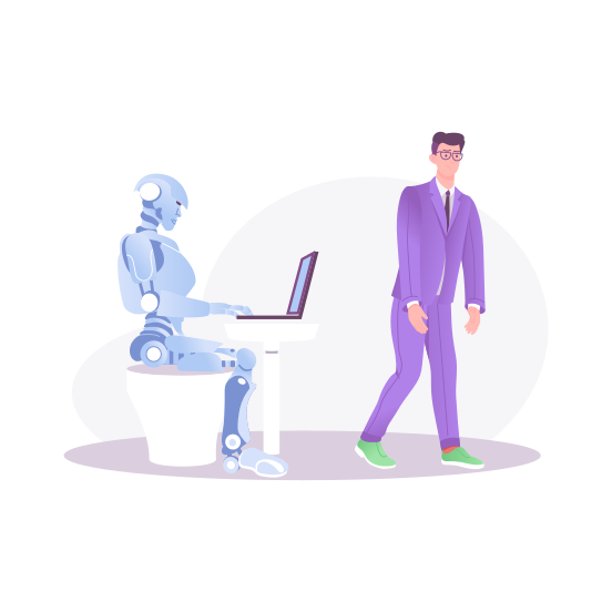 Job Replacement, Robotics, Technology, Unemployment, Jobless illustration