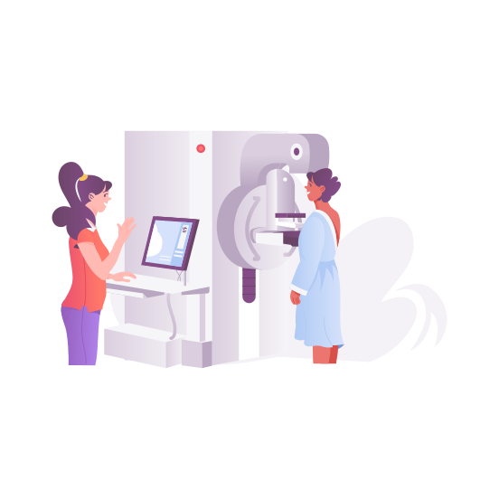 Mammography, Scanning, Imaging, Breast Checkup, Diagnosis illustration