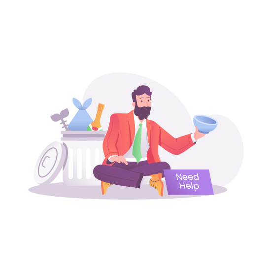 Need Help, Poverty, Poor, Financial Problem, Crisis illustration