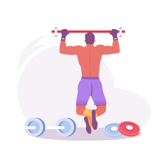 Pullup Exercise, Workout, Gym, Exertion, Bodybuilder illustration