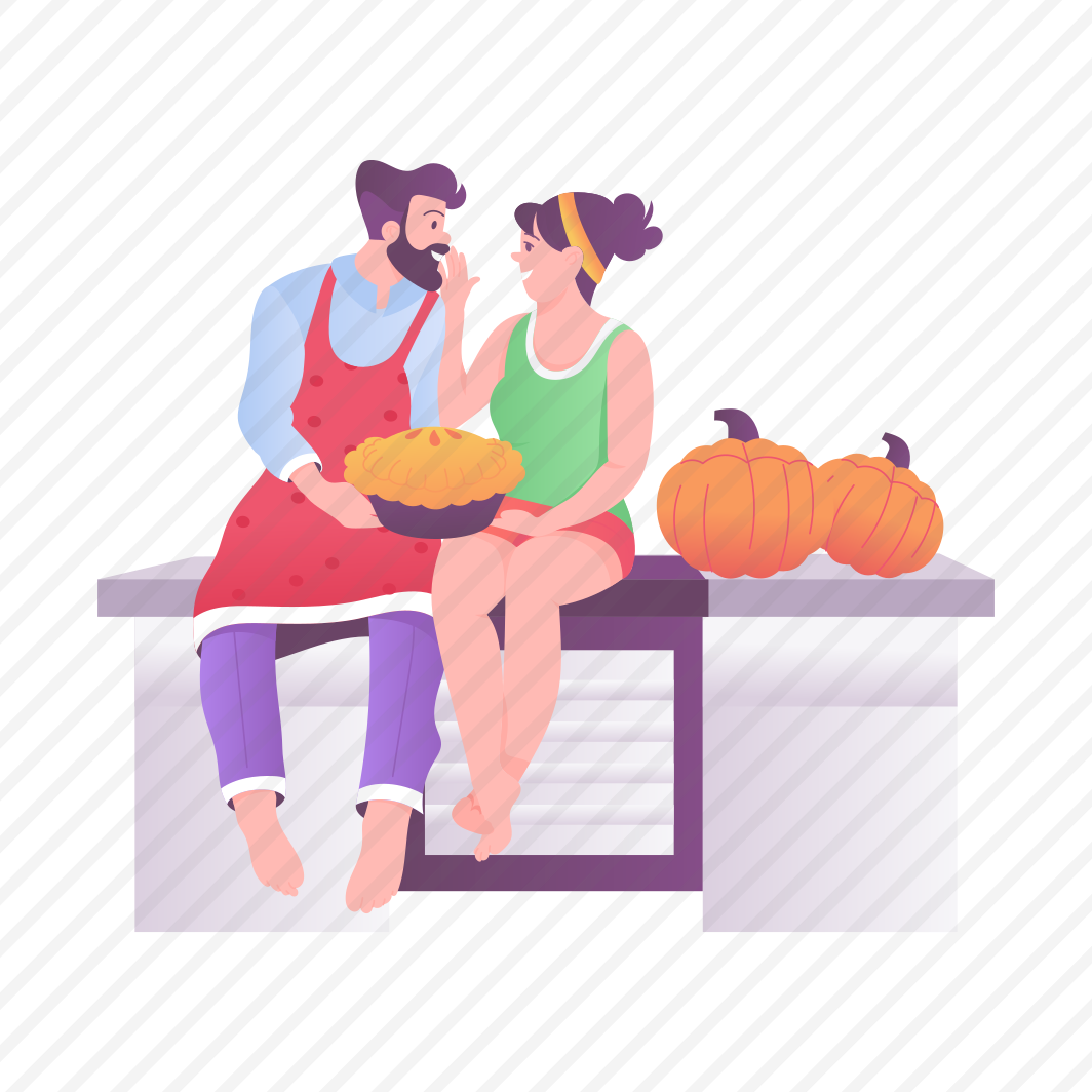 Pumpkin Pie, Celebrating, Thanksgiving, Festival, Couple preview