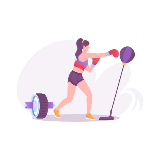 Punching Exercise, Boxing, Exercise, Training, Gym illustration
