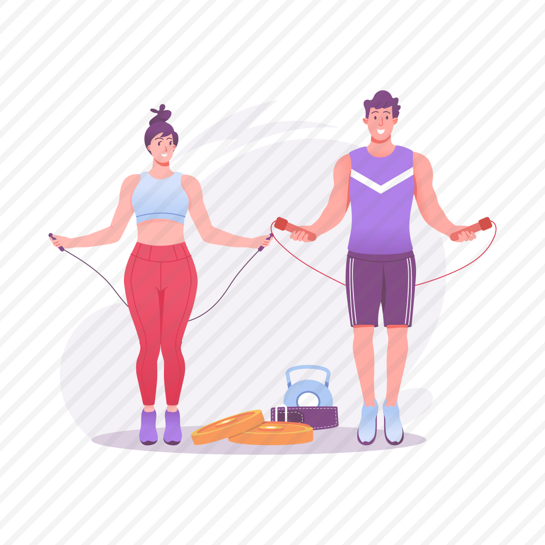 Rope Skipping, Exercise, Couple, Fitness, Training preview