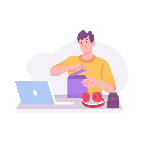 Unboxing, Influencer, Parcel, Vlogging, Content Creation illustration