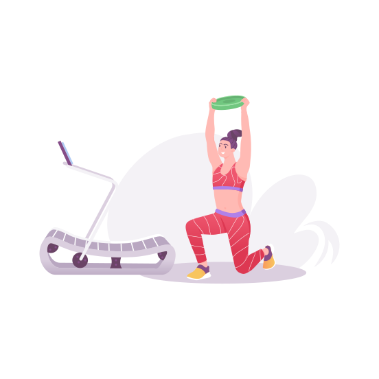 Woman Exercise, Weightlifting, Workout, Fitness, Training illustration