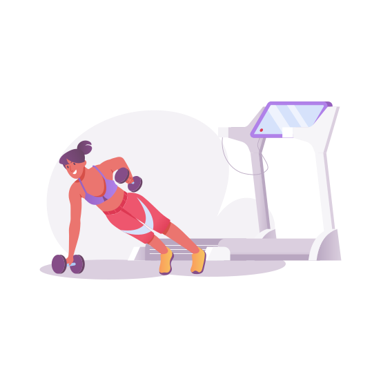Woman Gym, Workout, Fitness, Training, Exercise illustration