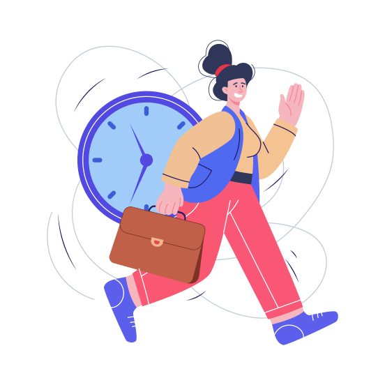 Getting Late, Running, Worried, Urgency, Unhappy illustration