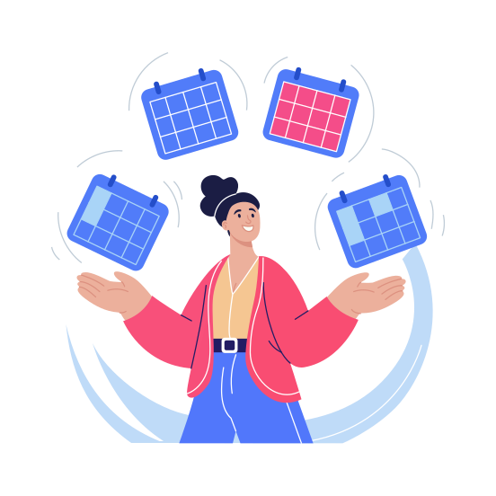 Organizing, Tasks, Planning, Thinking, Mindfulness illustration