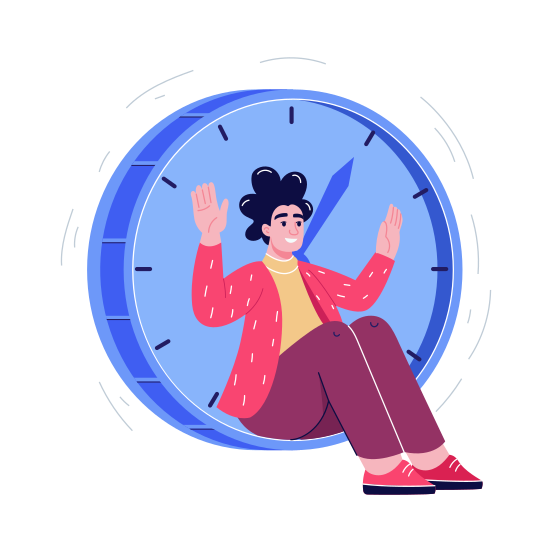 Procrastination, Delay, Wasting, Time, Laziness illustration