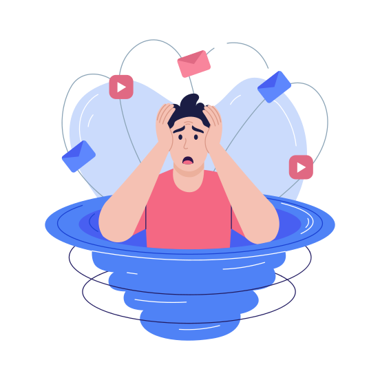 Project Deadline, Panic, Urgency, Frustration, Anxiety illustration