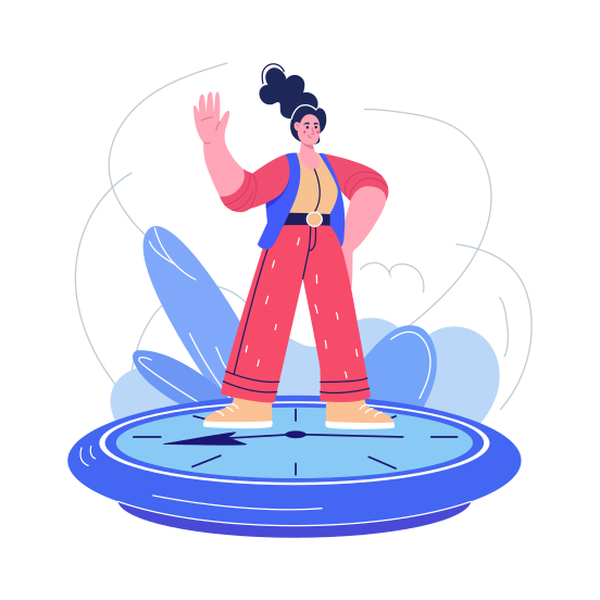 Punctual, Efficiency, Schedule, Confident,organizing illustration