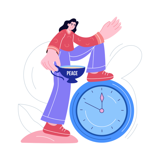 Tea Time, Drink, Beverage, Relaxing, Happy illustration