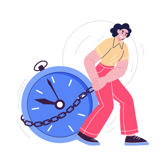 Time Burden, Load, Stress, Pressure, Struggling illustration